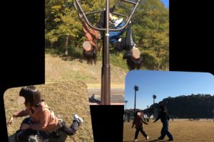 矢掛総合運動公園で遊ぶ娘